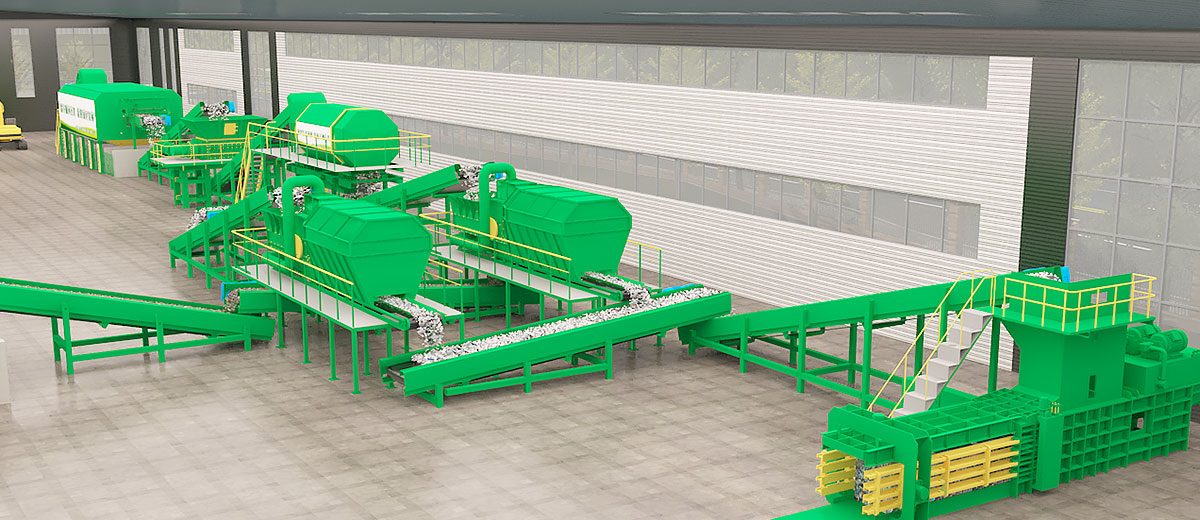 Buried waste sorting production line